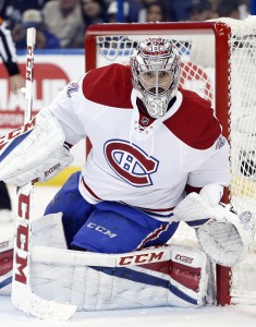 Apr 1, 2017; Tampa, FL, USA; Montreal Canadiens goalie Carey Price (31) looks on against the Tampa Bay Lightning during the second period at Amalie Arena. Mandatory Credit: Kim Klement-USA TODAY Sports